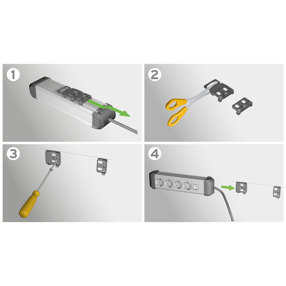 Πολύπριζο προστασίας 1391010610 Premium Protect Line 60000A 6 θέσεων 2 USB αλουμινίου με διακόπτη - Image 4