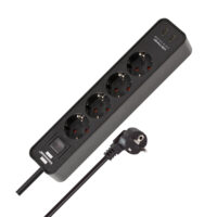 Πολύπριζο 4 θέσεων με 2 x USB-C και διακόπτη BRENNENSTUHL 1153240106 Ecolor μάυρο