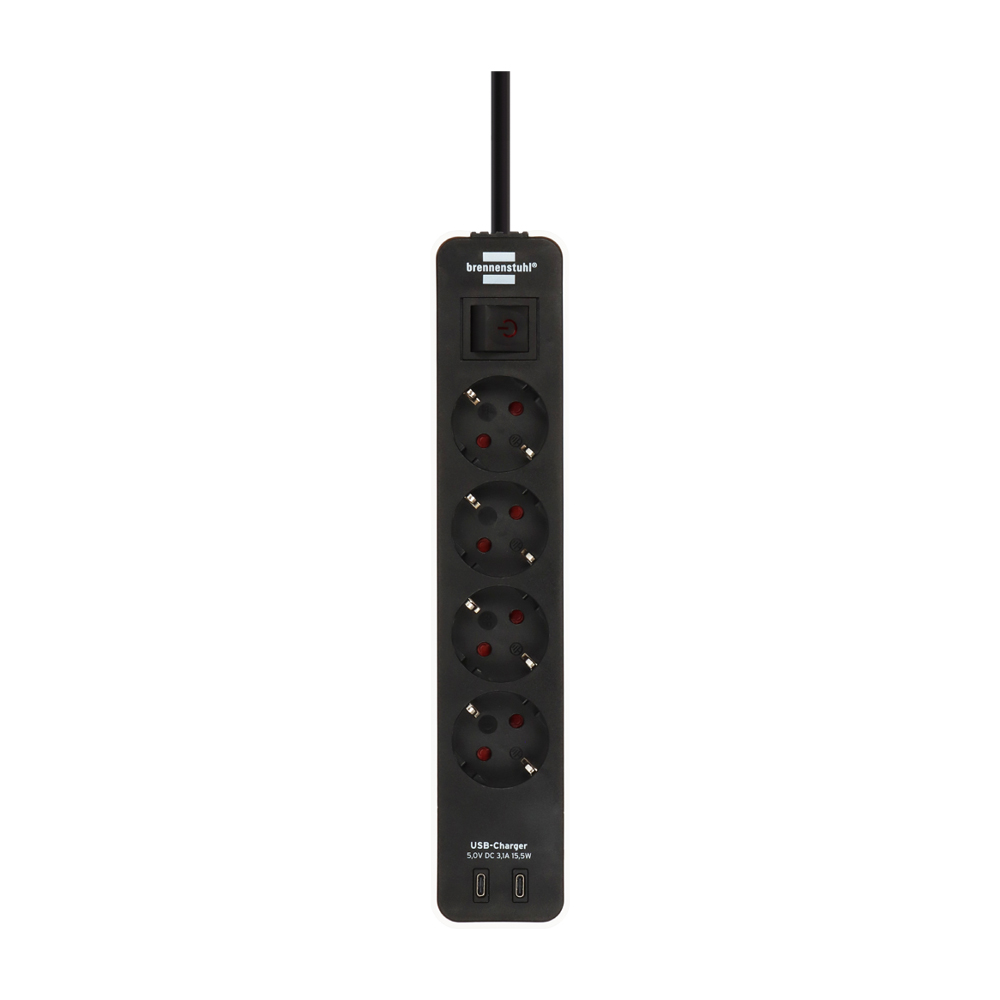 Πολύπριζο 4 θέσεων με 2 x USB-C και διακόπτη BRENNENSTUHL 1153240126 Ecolor λευκό - Image 2