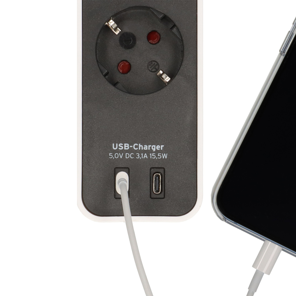 Πολύπριζο 4 θέσεων με 2 x USB-C και διακόπτη BRENNENSTUHL 1153240126 Ecolor λευκό - Image 5