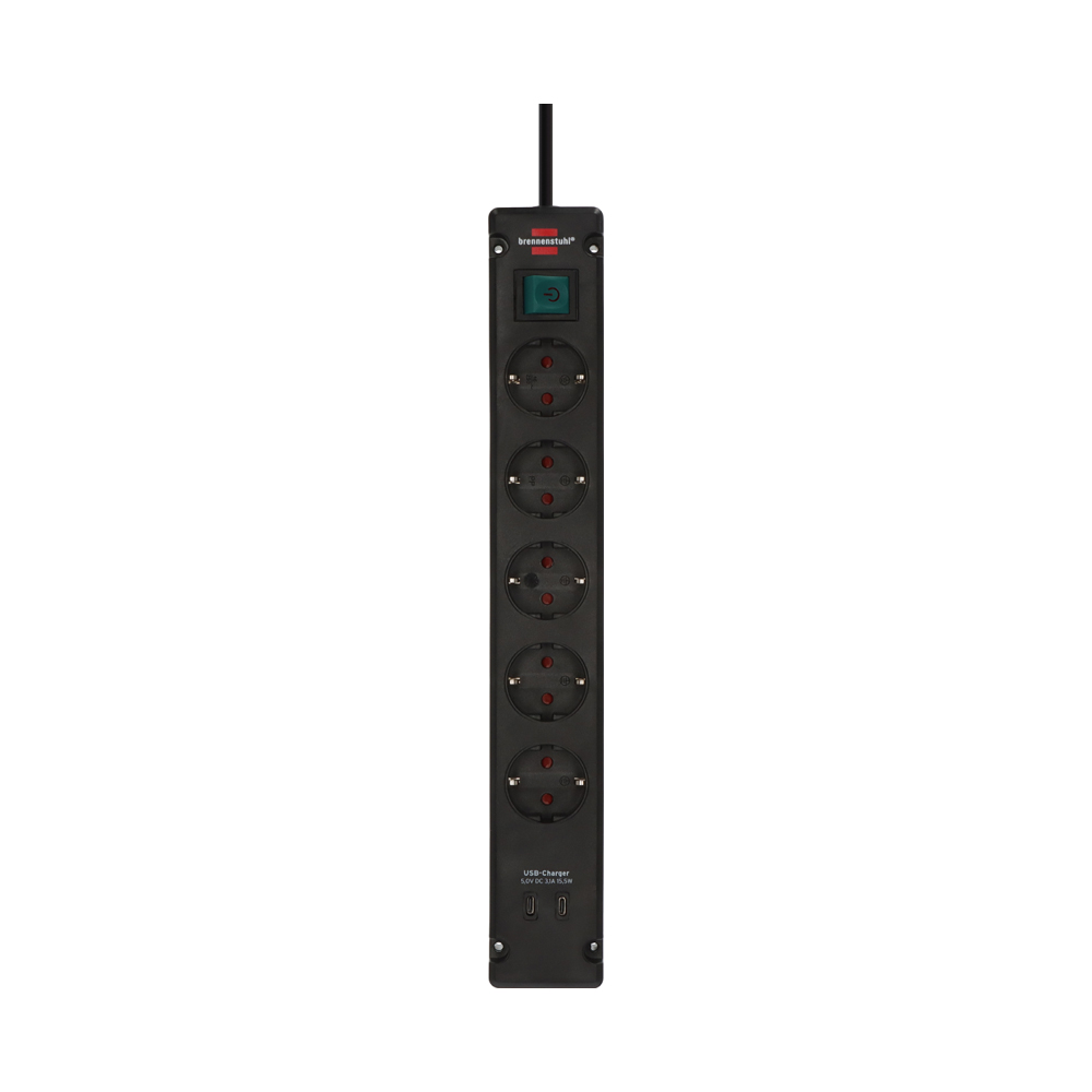 Πολύπριζο 5 θέσεων με 2 x USB-C με διακόπτη και 3m καλώδιο BRENNENSTUHL 1150660415 Bremounta - Image 2