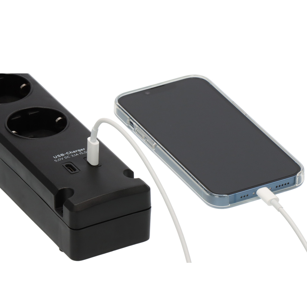 Πολύπριζο 5 θέσεων με 2 x USB-C με διακόπτη και 3m καλώδιο BRENNENSTUHL 1150660415 Bremounta - Image 4