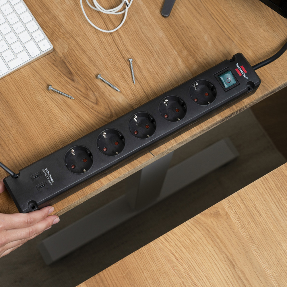 Πολύπριζο 5 θέσεων με 2 x USB-C με διακόπτη και 3m καλώδιο BRENNENSTUHL 1150660415 Bremounta - Image 5