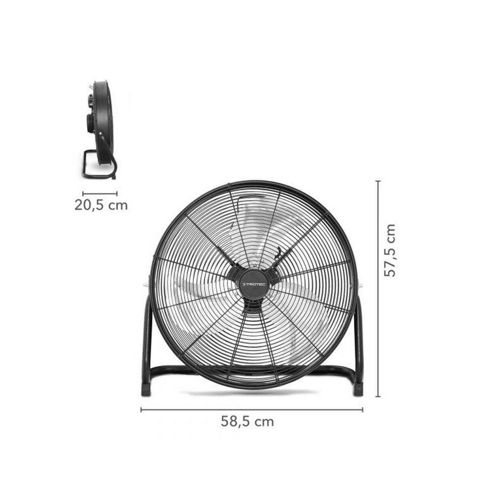Ανεμιστήρας δαπέδου μεταλλικός 120w 50cm TVM20D TROTEC Μαύρος