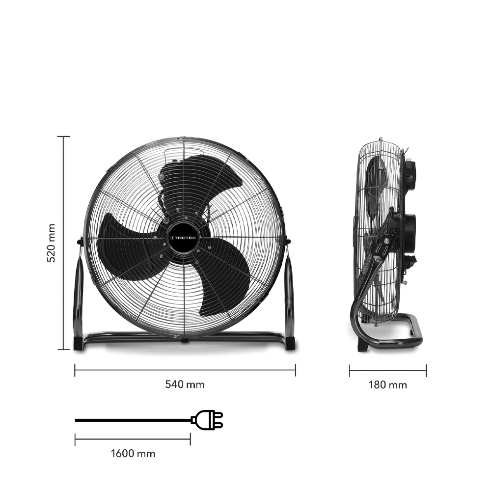 Ανεμιστήρας δαπέδου 115W 43cm TVM19 TROTEC Μαύρος - Image 3
